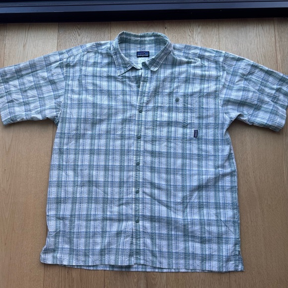 PATAGONIA Plaid Short-Sleeved Puckerware seersucker Shirt - L - Picture 11 of 11